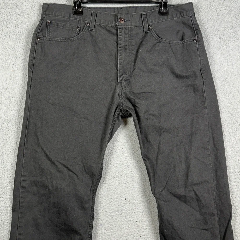 Levis 505 Jeans Mens 38X32 Black Regular Fit Straight Leg Denim Red Tab 5 Pocket